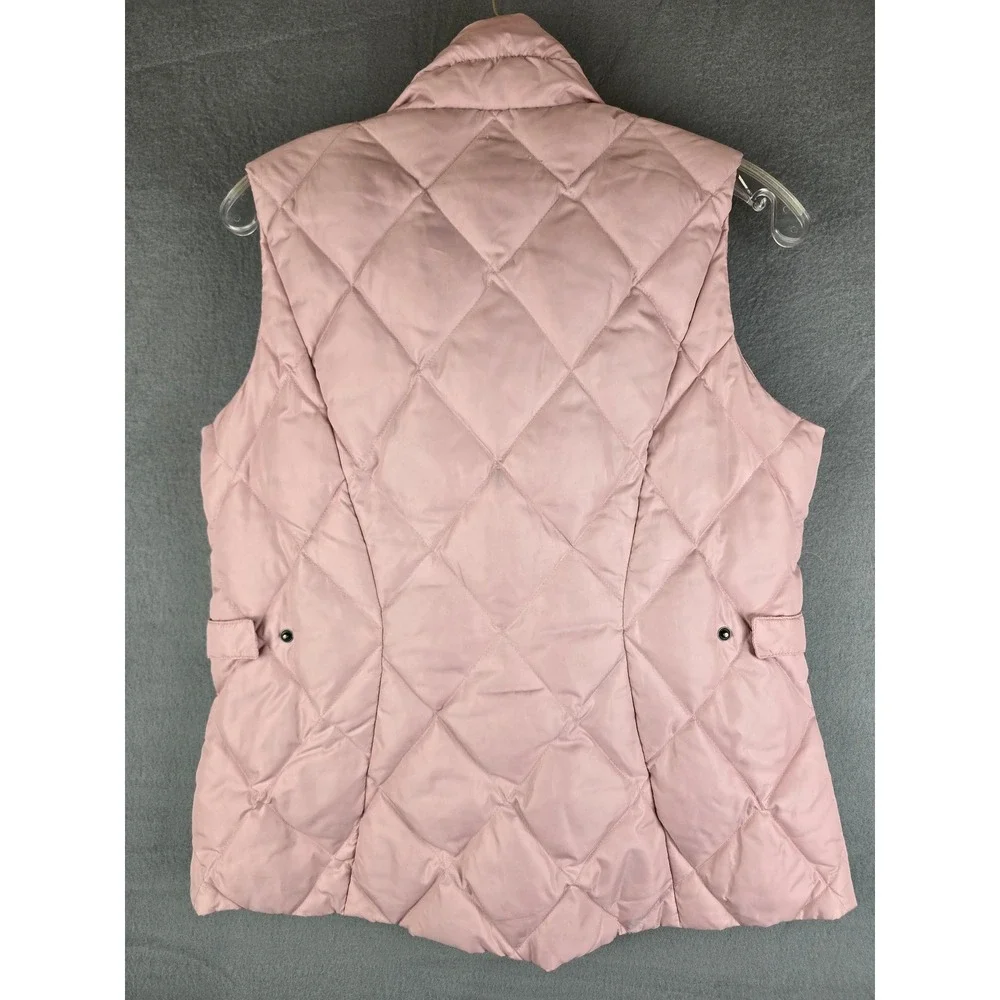 Eddie Bauer Vest Women Medium Pink Goose Down Quilted Puffer Gorpcore Outdoor